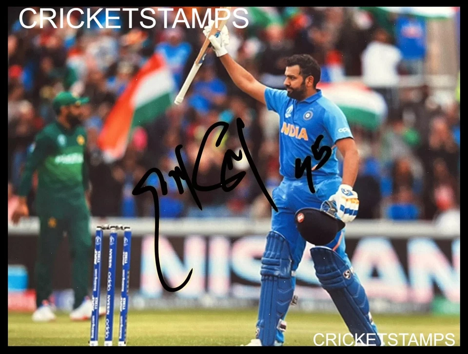 ROHIT SHARMA CRICKET ICON SIGNED GLOSSY POSTER REPRINT A4 SIZE 8"X11" PHOTO - Image 1 of 1