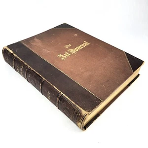1877 THE ART JOURNAL Volume 3 Large Leather EXCELLENT Antique Original Book - Picture 1 of 12