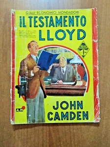 Gialli Economici Mondadori n. 25 (1950) John Camden IL TESTAMENTO LLOYD - Foto 1 di 1