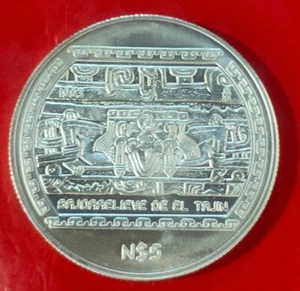 MEXICO. AÑO 1993. 5 PESOS PLATA. BAJORELLIEVE DE EL TAJIN. PESO 31,1 GR - Picture 1 of 2