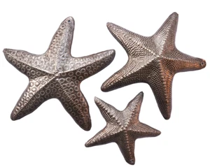 Metall Seestern 3er Set, handgefertigte haitianische Metallkunst, Maritim Sea Life Wand - Bild 1 von 9