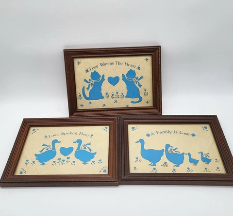 Three Silhouette Kittens and Ducks With Verses And Frames Cover