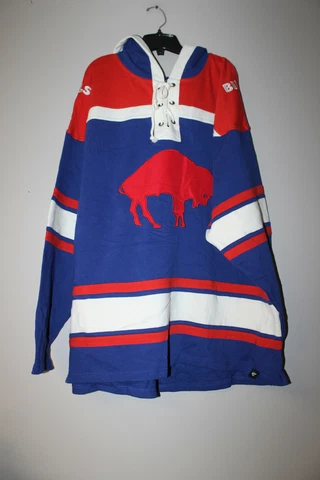 New NFL Buffalo Bills old time jersey style mid weight cotton hoodie men's XXL Cover