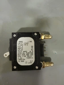 AIRPAX LMLK1-1RLS5-32846-15-V 15A Interruttore circuito proiettile DC - Foto 1 di 3