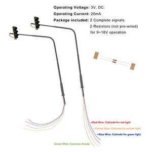 Evemodel N Scale Traffic Lights Block Hanging Signals for Model Layout Pack of 2 - Picture 1 of 6
