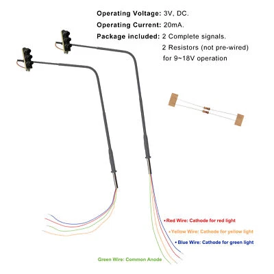 Evemodel N Scale Traffic Lights Block Hanging Signals for Model Layout Pack of 2 - Image 1 of 4