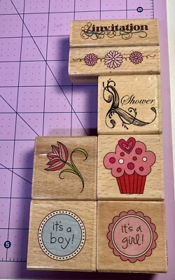 Hampton Art - Various Images - Wooden Stamps - Lot Of 7 - Image 1 of 4