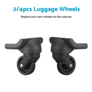 2-4 PCS L+R Plastic Replacement Luggage Wheels 360° Swivel Spare Caster Suitcase - Picture 1 of 12