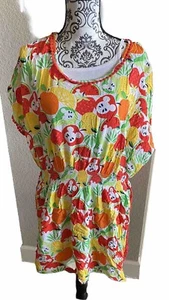 Disney Store XS Kleid Mickey Mouse Obst Sommerkleid kurz Schlupf gefüttert - Bild 1 von 13