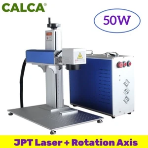 CALCA 50W JPT Fiber Laser Marking Engraving Machine Engraver with Rotary Axis - Picture 1 of 12