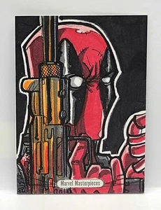 2016 Marvel Masterpieces Sketch Card DEADPOOL W/UZI by Puis Calzada Pack Pulled - Picture 1 of 2