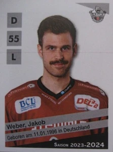 Jakob Weber #138 DEL2 23-24 Sticker roter Streifen Nürnberg Ice Tigers - Bild 1 von 1