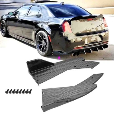 Rear Bumper Diffuser Splitter Lips For Chrysler 300 300C SRT8 Carbon Finber Foto 1 de 4