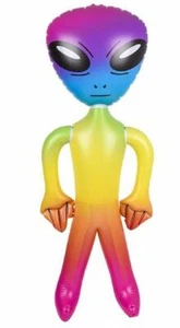 63" GIANT Rainbow ALIEN Inflatable- Kid's Love These!-UFO Prop Toy Gag Joke - Picture 1 of 1