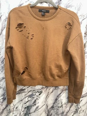 Винтажный Forever 21 состаренный ворота толстовка Cyber гранж шоколад S - Изображение 1 из 4