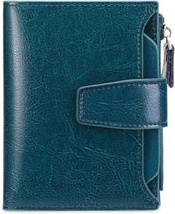 Kleine Damen Geldbörse Echtleder RFID-Schutz Doppelfaltung Reißverschlussfach Kartenetui - Bild 1 von 35