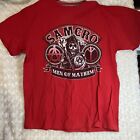 Sons Of Anarchy Samcro Men Of Mayhem Reaper Logo Red Tee Shirt L