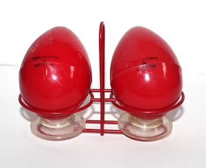 Coctelera vintage MCM Art Deco de plástico rojo huevo sal pimienta CE1 - Imagen 1 de 8