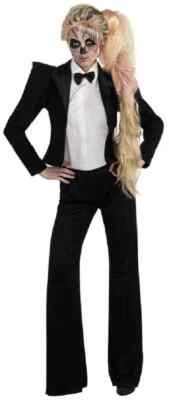 Lady Gaga Skeleton Tuxedo Pop Rock Star Fancy Dress Up Halloween Adult Costume - Image 1 of 2