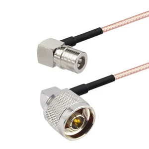 N Male Plug Angle to QMA Male Angle WiFi Adapter Pigtail Jumper Cable RG316 50cm - Picture 1 of 3