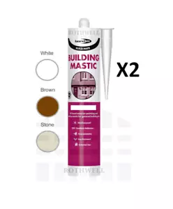 2 x BUILDING MASTIC GENERAL PURPOSE EXTERIOR ADHESIVE SEALING POINTING MASTIC - Picture 1 of 4