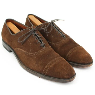 Allen Edmonds Fifth Avenue Chocolate Brown Suede Oxford Cap-toe Dress Shoe 11 A - Image 1 of 4