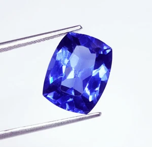 10.72 Ct Natural Blue Tanzanite CERTIFIED Loose Gems Tanzanite Cushion Cut gems - Picture 1 of 6