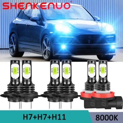 Faro delantero LED alto y bajo + bombillas antiniebla para Porsche Cayenne 2004-2014 6X 8k EE. UU. Foto 1 de 4