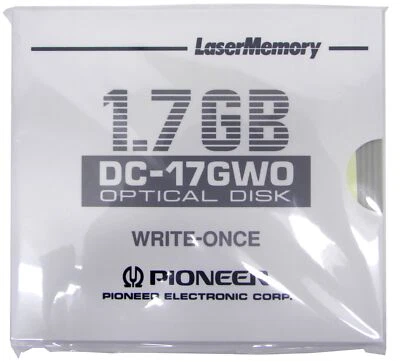 NOVO Pioneer DC-17GWO 1.7GB WORM Disco 5.25" Magneto Mídia Óptica MO - Imagem 1 de 2