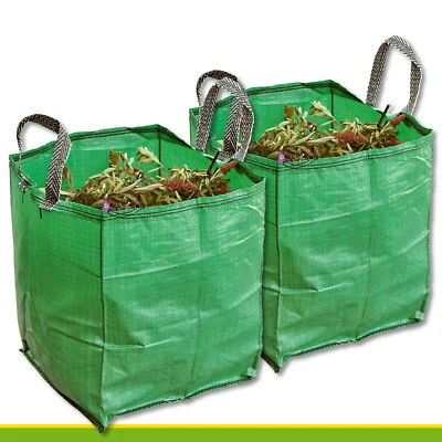 2x 120L Borsa da Giardino GoBag Foglie Rami Piante Fiori Rifiuti Compost Bio