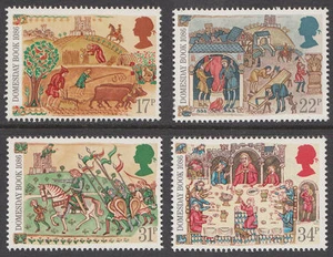 GB MNH SET DE SELLOS 1986 Domesday Book SG 1324-1327 VIDA MEDIEVAL - Imagen 1 de 1