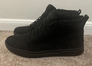 Mens Timberland DAVIS SQUARE Warm Fur Lined Chukka TB0 A2G6R 001 Black Nubuck 10 - Picture 1 of 13