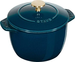 STAUB La Cocotte de Gohan Gusseisen Größe M 16 cm 6,3 Zoll La Mer mit Goldknopf - Bild 1 von 13