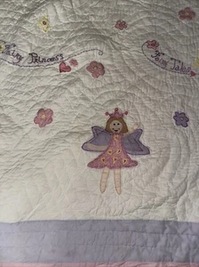 Fairytale Princess Full / Queen Quilt 100% Cotton Quilted Pink Purple 88x88” - Picture 1 of 7