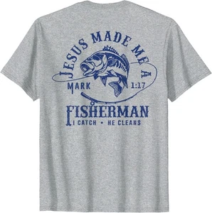 Jesus Made Me a Fishermen I Catch He Cleans (EN LA ESPALDA) Camiseta Sudadera con Capucha - Imagen 1 de 14