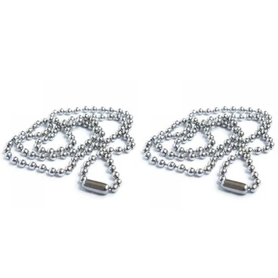 2X Stainless Steel Bead Metal Bead Necklace Chain Y3X48597 - Image 1 of 3