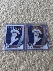 2025 Bowman Chrome Red Logo RC Refractor HYESEONG KIM DODGERS #91 NICE! 1 REG - Picture 1 of 2