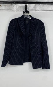 The Limited Womens Navy Blue Striped Stretch Single-Breasted Blazer Size S - Picture 1 of 6