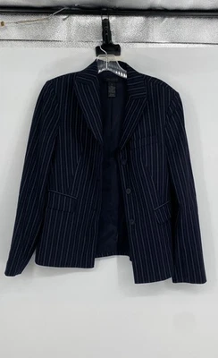 The Limited Womens Navy Blue Striped Stretch Single-Breasted Blazer Size S - Image 1 of 4