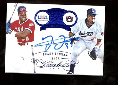 2016 Flawless Baseball Transitions Sapphire Frank Thomas HOF USA AUTO 13/15 - Image 1 of 2