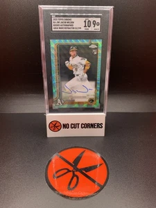 2025 Topps Chrome Jacob Wilson Aqua Wave Refractor RC Auto/199 Athletics SGC - Imagen 1 de 2