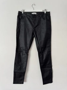 RARE Zara Woman Black Leather Look Jeans Premium Collection PANTS RRP$149 - Picture 1 of 8