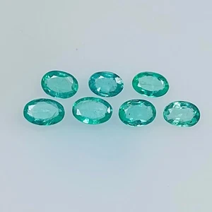 2.69 CT - Natural 7 Zambian Emerald Green Gem Top Luster Oval Set - 9623 - Picture 1 of 2