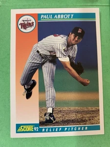1992 Score #697 Paul Abbott,  Twins - Picture 1 of 2