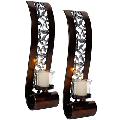 Aplique de pared 14,4 x 3,5 pulgadas, con candelabro de luz de té estilo bronce antiguo... Foto 1 de 4