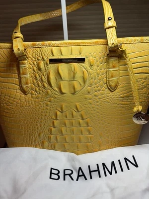 Bolso de Mano Brahmin Medio Asher Butttercup Amarillo Nuevo sin Etiquetas.  Cuero Melbourne.   Bolsa antipolvo Foto 1 de 4