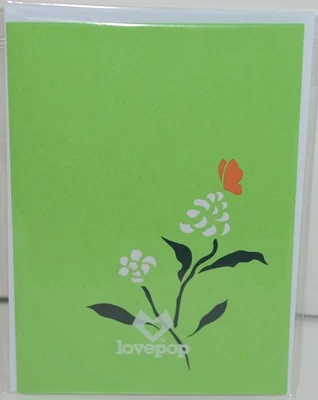 Lovepop LP1583 Tarjeta PopUp Mariposa Nota Deslizable Sobre Blanco Envoltura de Celofán Foto 1 de 4