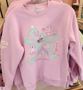 Disney Parks IT’s A Small World Sudadera Rosa Pastel TRÉBOL DE MIEL GRANDE Nueva - Imagen 1 de 2