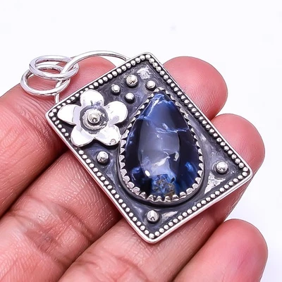 Pietersita - Colgante de plata de ley 925 de diseño oxidado Namibea 1,76" P50 Foto 1 de 4