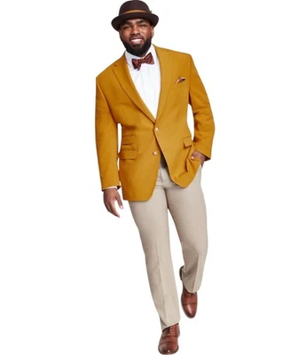 Blazer Abrigo Deportivo Tayion Para Hombre Calce Clásico 46 R Amarillo Sólido Foto 1 de 2